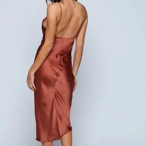 knee length dresses for ladies Baltic Born Womens Lola Midi Dress | Rust + Navy Multi
